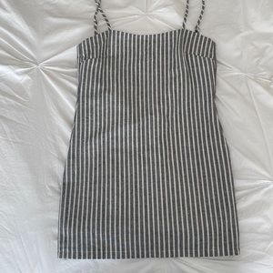 Princess Polly Gray and White Striped Dress